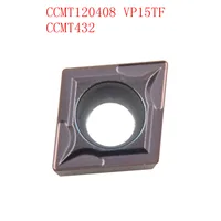 טונגסטן פלדה 20PCS CCMT120408 / CCMT432 VP15TF / UE6020 CNC להב פלדה אל חלד חותך טונגסטן קרביד מחרטה R0.8 חותך (2)