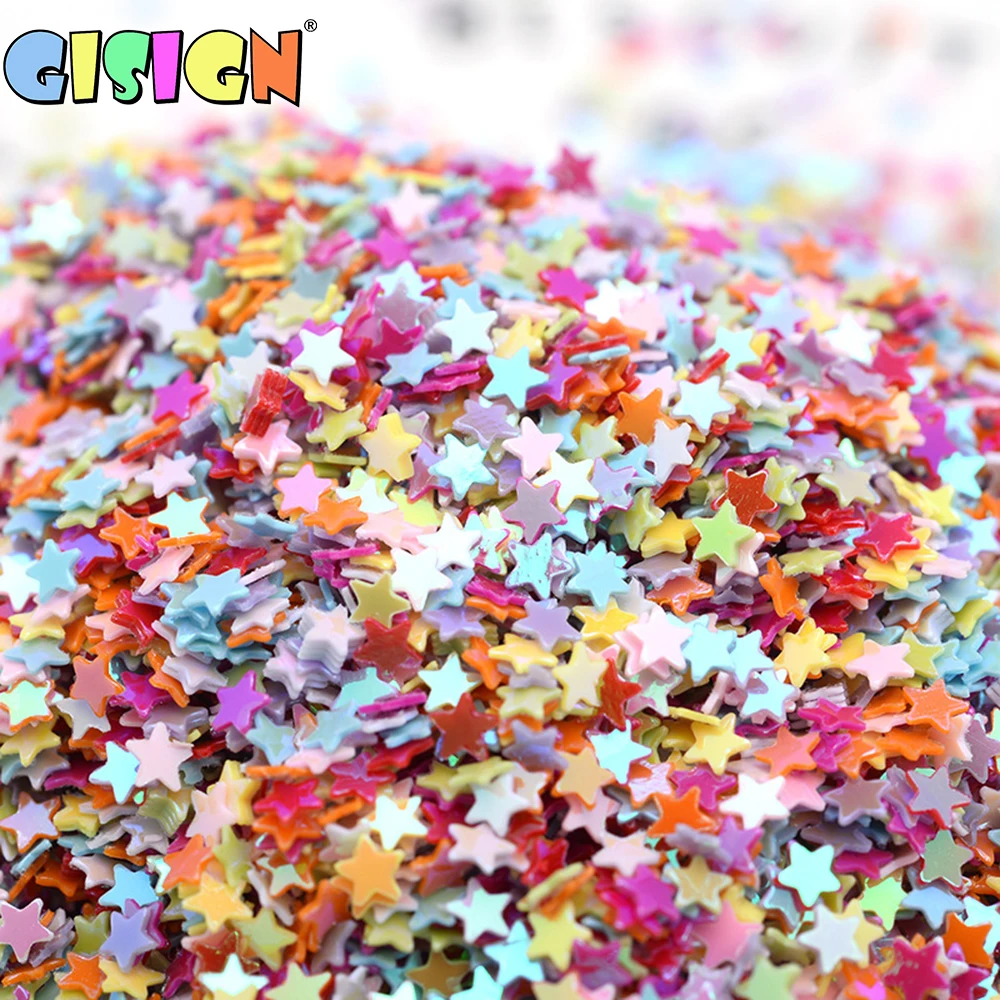 

12 Color Stars Shape Sequins For Fluffy Slime Soft Clay Glue DIY Accessories Additoin For Polymer Clay Toys Eye Shiny Makeup