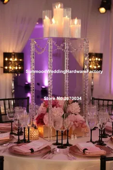 

no vase no candlelabra no flowers including )Crystal wedding crystal beads aisle pillar flower stand for weddings decor