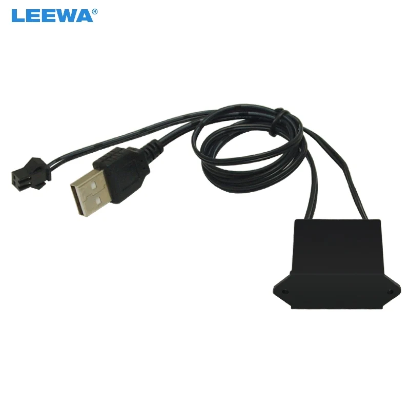 LEEWA DC12V Автомобильный светодиодный украшения EL волокно неоновый светящийся осветительная Веревка полосы Мощность драйвер инвертор с USB Порты и разъёмы# CA5720