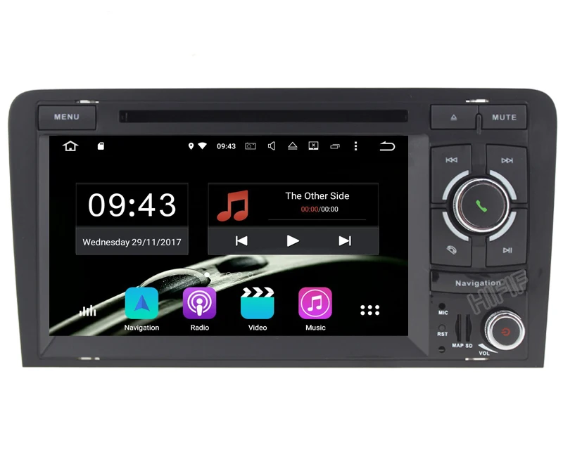 Sale Android 8.0 4GB+32GB 7" 2 DIN Car DVD Player GPS Navigation Radio Canbus USB SD for Audi A3 8P/A3 8P1 3-door Hatchback/S3 8P/RS3 2