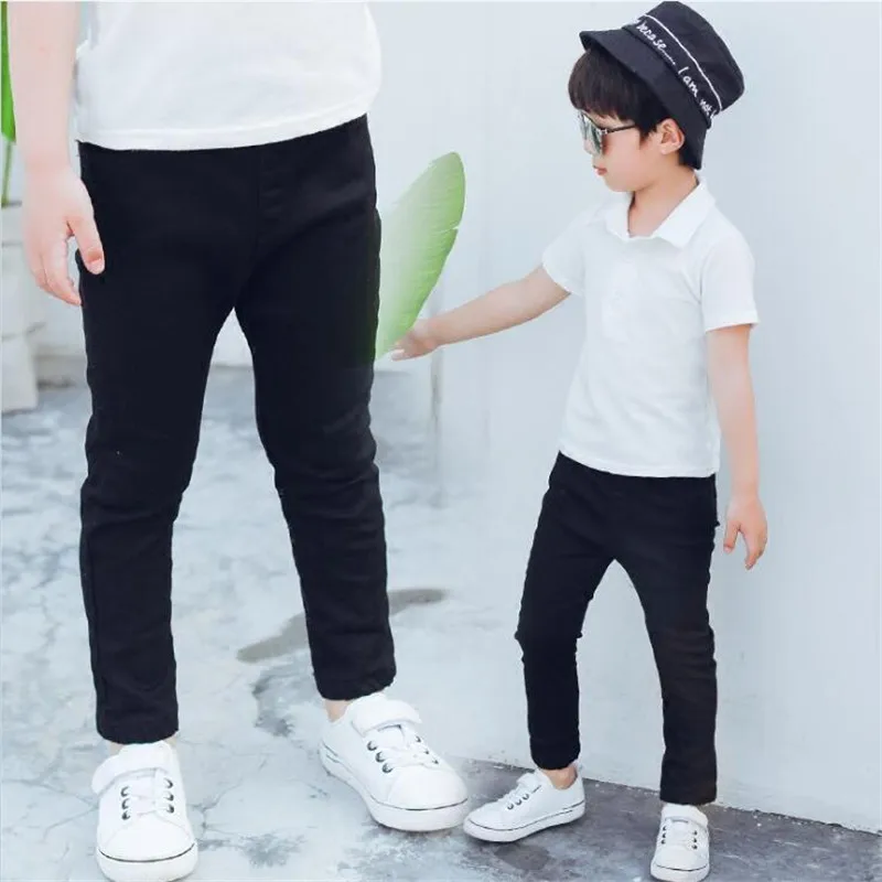 Boy's and Girl white trousers new children's black casual pants boy slim feet red green black 2-10 years old