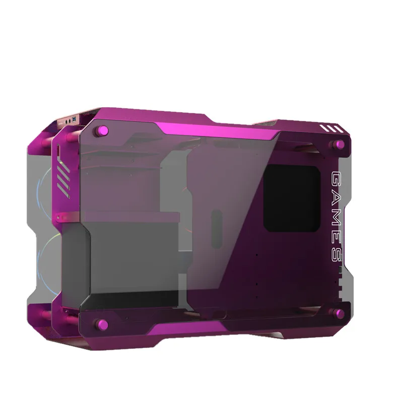  ZEAGINAL MATX ITX PC Case Gaming Gamer Grape Pot For Water Cooling DIY Loop Full Aluminum ZC-01M