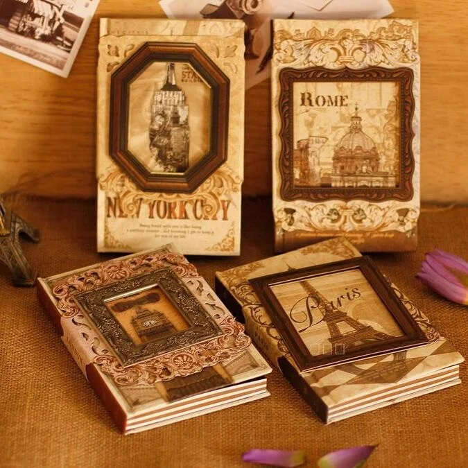 NEW Vintage Memory frame Craft notebook hand cover kraft book DIY Journal Notepads agenda Zakka office school supplier retail