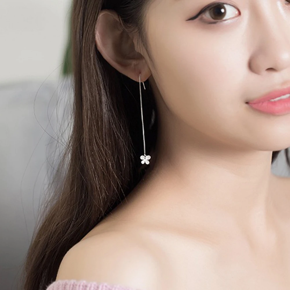 

Fashion Elegant Butterfly Long Drop Tassel Line-shaped Earrings Women Jewelry