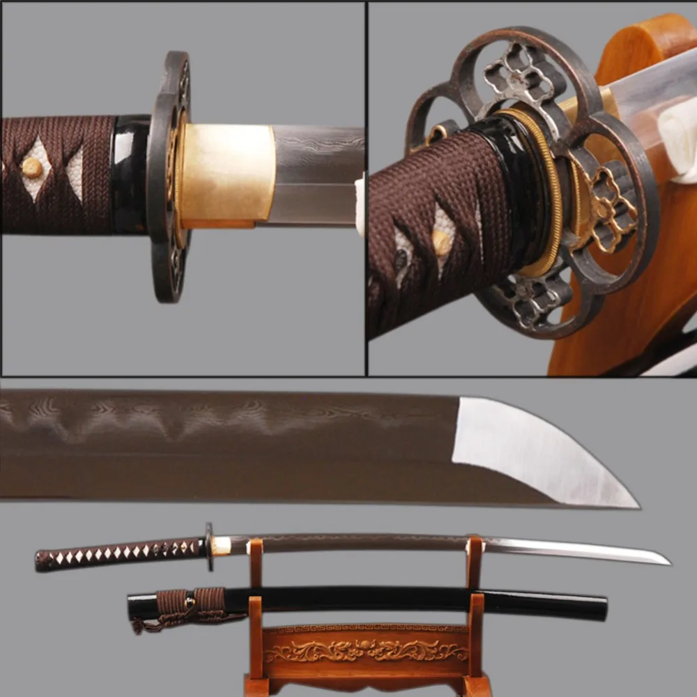 Острый японский меч Iaido самурая Катана в сложенном виде из стальной глины