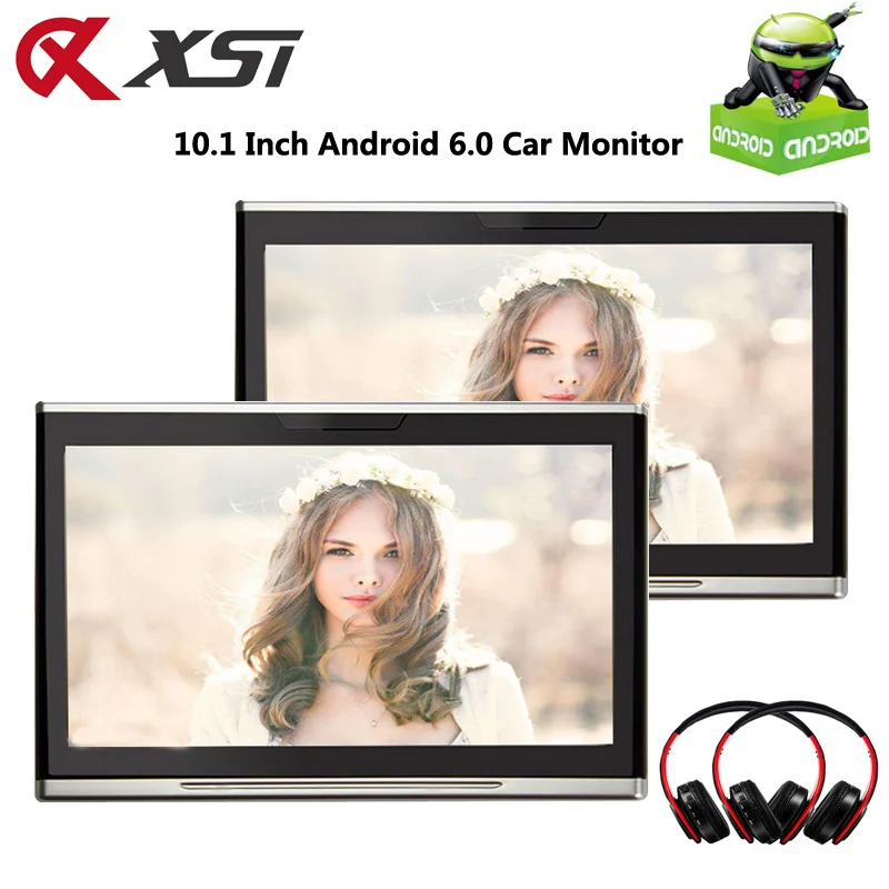 

XST 2PCS 10.1 Inch Android 6.0 Car Headrest Monitor IPS Touch Screen HD 1080P MP5 Video Player WIFI/USB/SD/Bluetooth/FM /Speaker