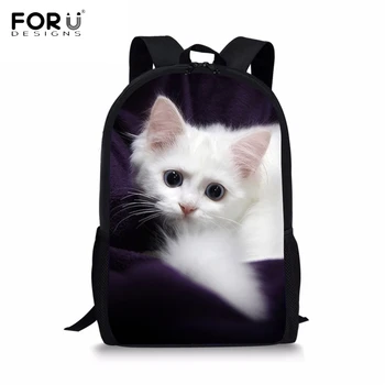 

FORUDESIGNS Cute 3D Cat Print Children School Bags for Girls Teenager Primary Schoolbag Lightweight Shoulder Backpack Sac Enfant