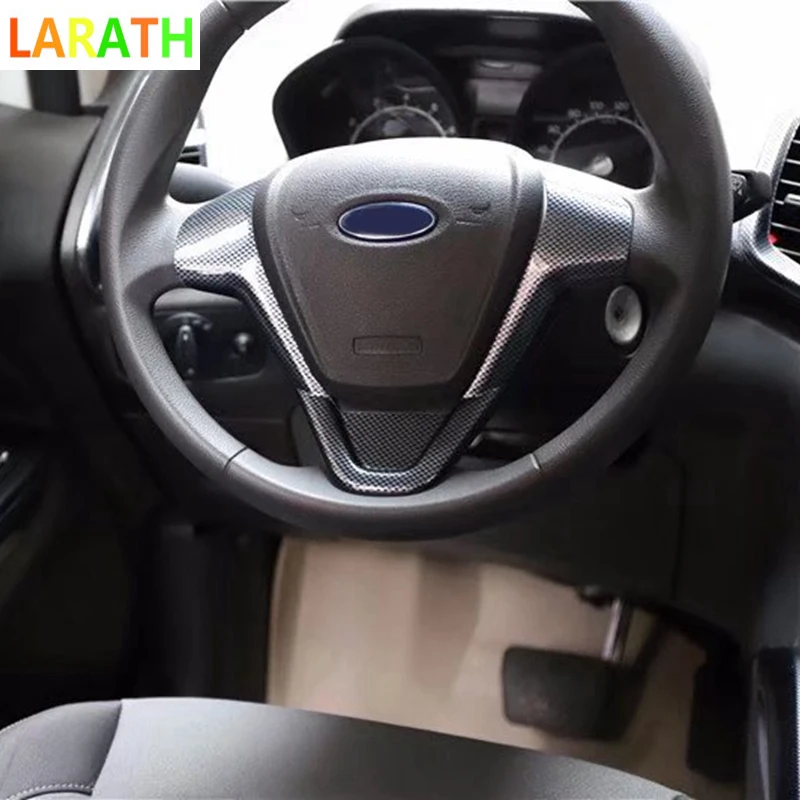 Для Ford ecosport 2013- ABS пластик/углеродное волокно накладка на руль наклейки с блестками авто аксессуары для стайлинга автомобилей