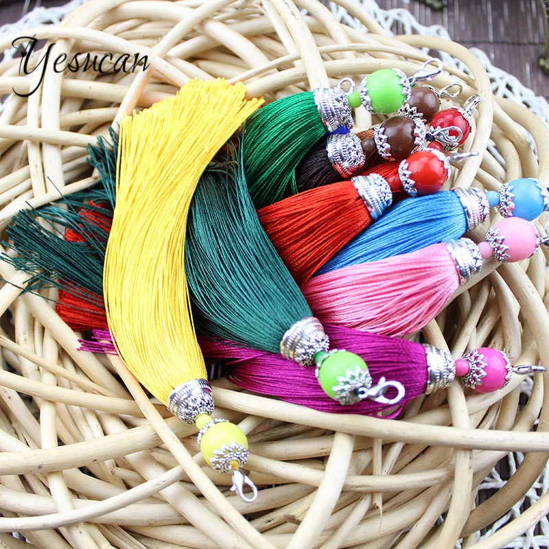 1Pc Long 16cm Tassel Lobster Clasp Keychain Cellphone Straps Big Jewelry Charms DIY Earrings Accessories Necklace Pendants