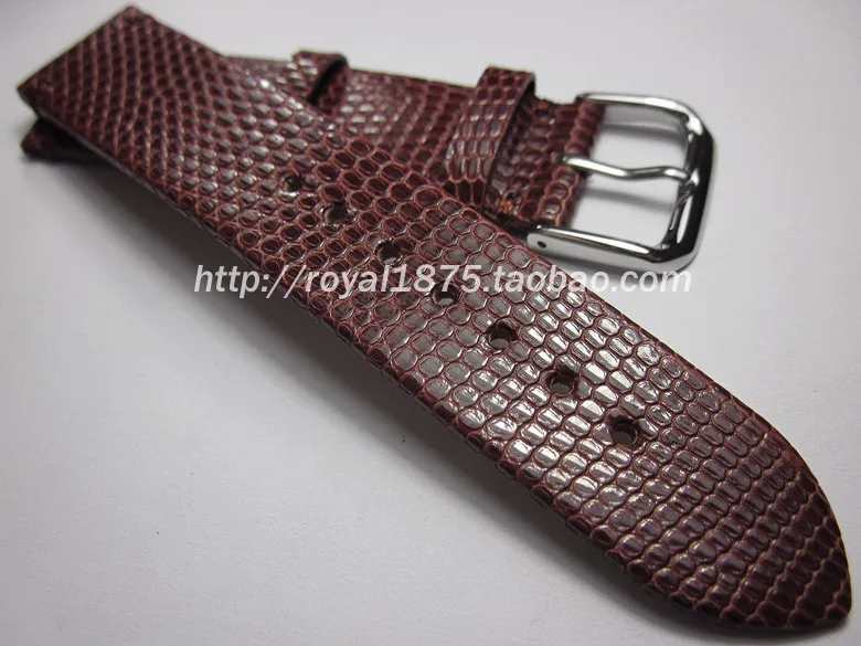 

brown Handmade Straps 20mm lizard Genuine Leather soft thin Watch Band With Watch Stainless steel Buckle For Omega Seiko Watch