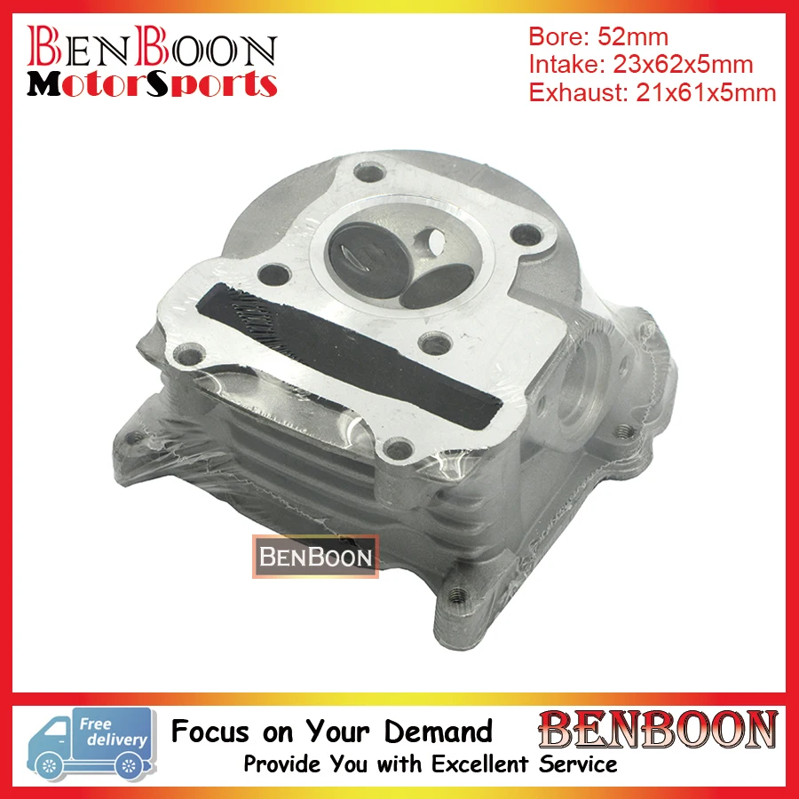 GY6 105cc 52mm Scooter Big Bore Cylinder Head With big valves for 4T Chinese Moped Scooters