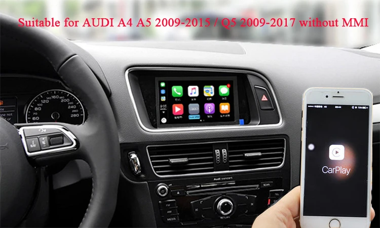 Discount Aftermarket OEM CarPlay Video Interface Solution for AUDI A4 NON-MMI 6.5 Inch Low Spec Support Google Map Waze Bluetooth 7