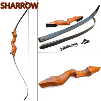 

60" Takedown Recurve Bow Hunting Wooden Bow 30-50Lbs Traditional Longbow Right Hand For Training Shooting Archery Accessories