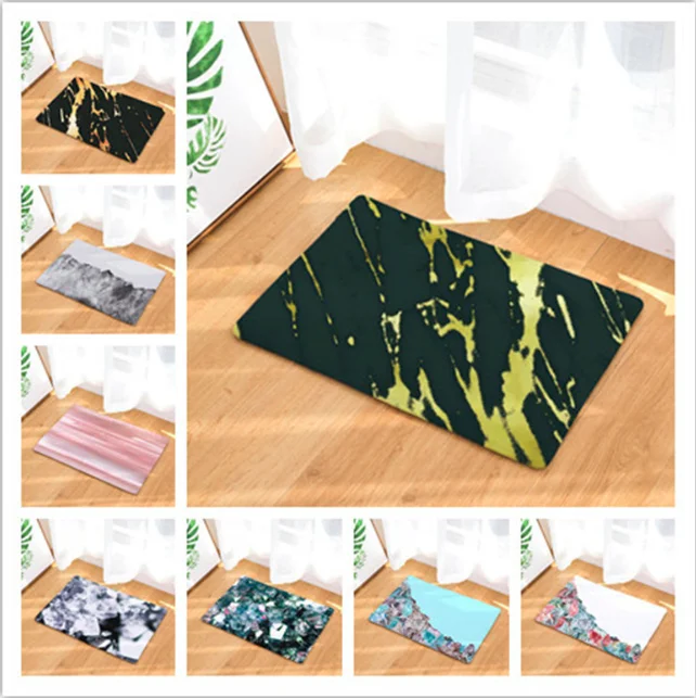 

Rainbow Marble Doormat Bath Kitchen Carpet Decorative Anti-Slip Mats Room Car Floor Bar Rugs Door Home Decoration Gift