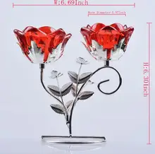  Crystal Candle Holder Crystal Double Rose Tea Light Candlestick Holder Centerpiece Wedding Decor home centerpieces 