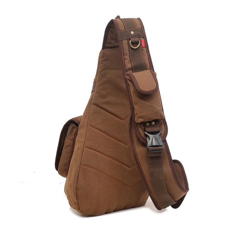 Мужской рюкзак с одним плечевым ремнем Augur черный холщовый 2019|back pack bag|canvas backpackcanvas