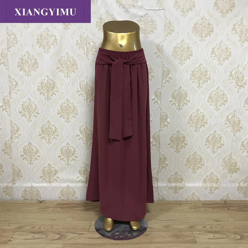 

027 Women's High Waist Solid Color Length Woven Lady Abaya Par
