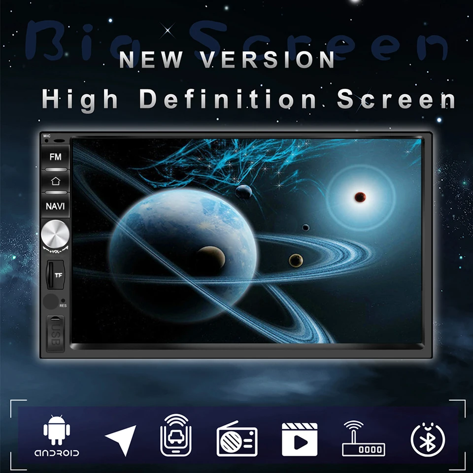 2Din Android 8,1 четырехъядерный DDR2G-32G автомобильный Радио Мультимедиа Видео плеер Зеркало Ссылка Универсальный Wifi Bluetooth Авто Стерео gps RDS