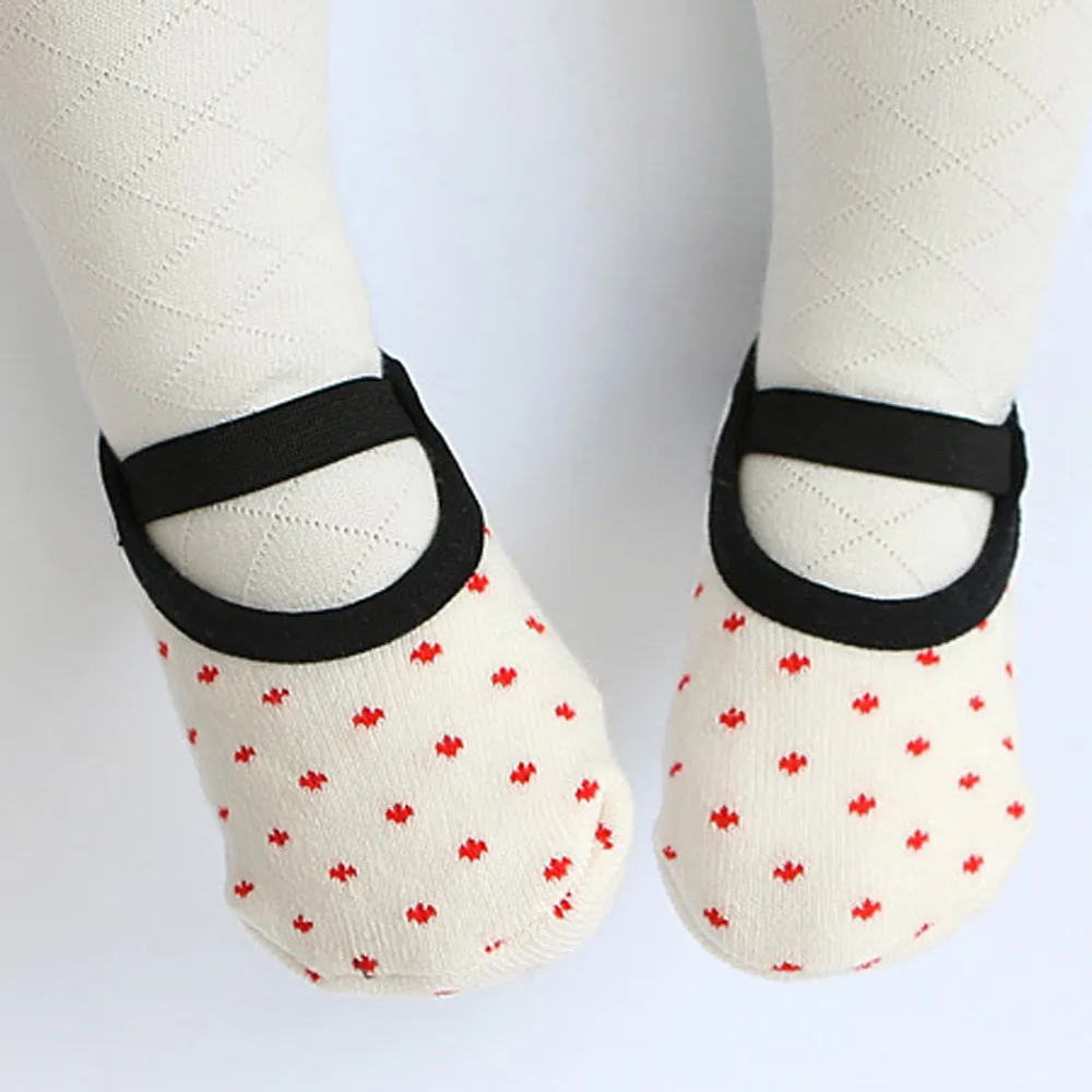 Детские носки-тапочки милые эластичные носки в горошек для малышей хлопковые нескользящие носки для маленьких мальчиков и девочек от 1 до 3 лет