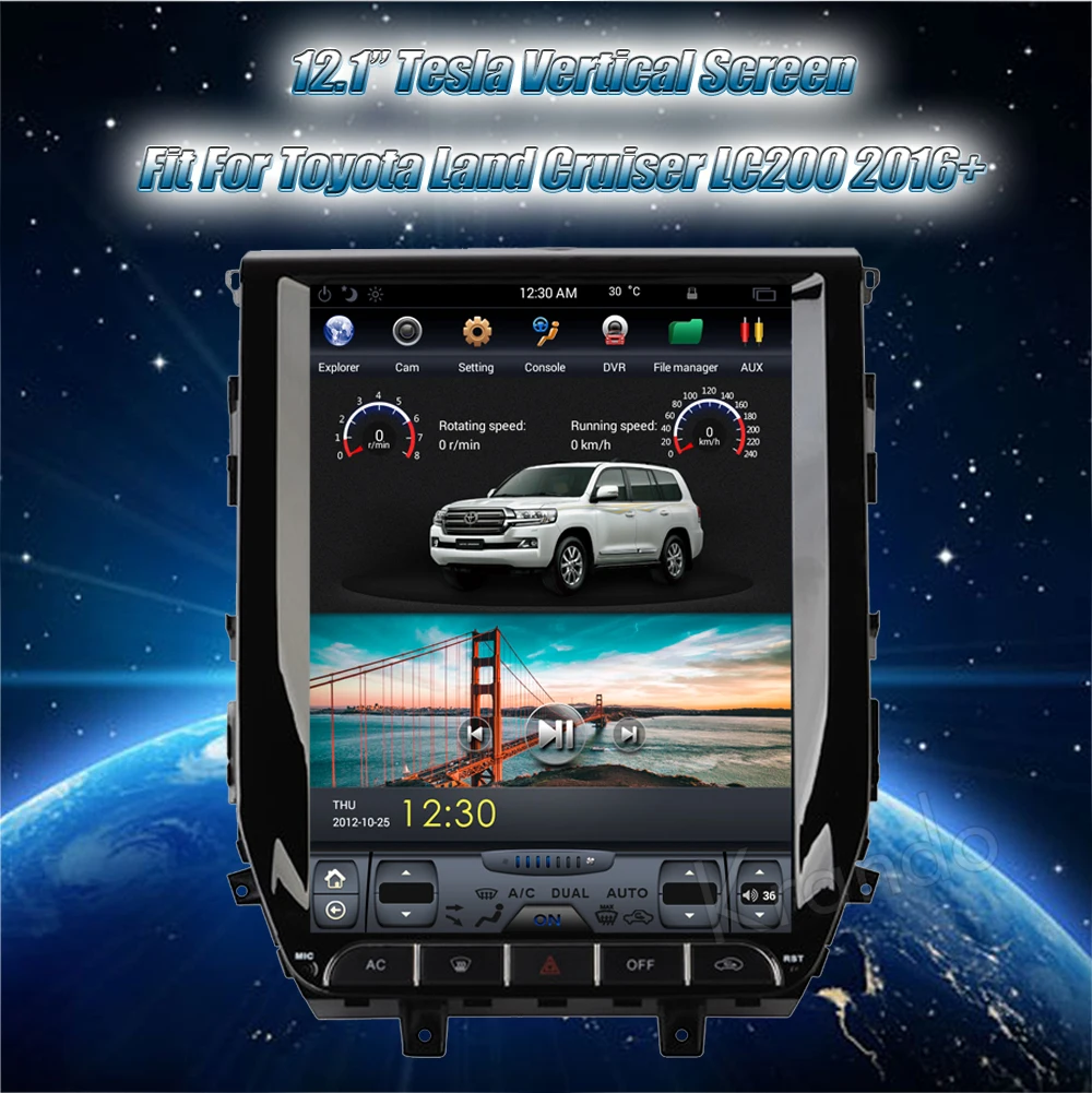 Discount Krando Android 8.1 12.1" Vertical screen car audio radio player for Toyota Land Cruiser 2016+ GPS navigation with bluetooth 1