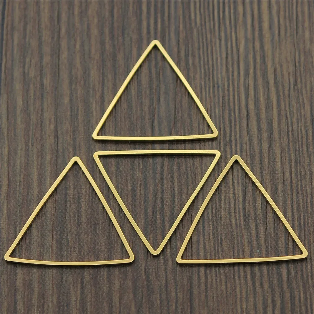 

4 Colors 24x24x24mm Simple Geometric Triangle Shape Charms Pendant Connector For Jewelry Making 1mm Thickness 20pcs/lot