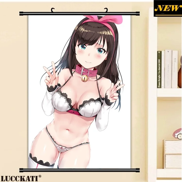 

40X60CM Kizuna AI A.I.Channel Virtual Youtuber loli cameltoe cartoon anime art wall picture mural scroll canvas painting poster