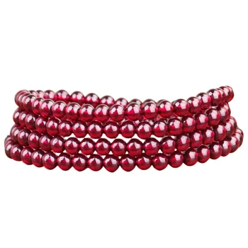 

6mm female Jewelry multi-storey genuine red bracelet beads 6A garnet crystal girls Natural semi-precious stones lovers best gift