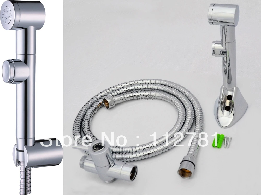 Wall Mounted Handheld Shattaf Bidet Toilet Spray Shower Brass T-adapter G1/2, G7/8, G3/4, M18X1.5L Optional A701ST Wall Mounted Handheld Shattaf Bidet Toilet Spray Shower Brass T-adapter G1/2, G7/8, G3/4, M18X1.5L Optional A701ST