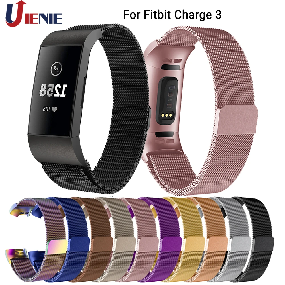

For Fitbit Charge 3 Smart Watchband Milanese Watch Band Straps Stainless Steel Replacement Bracelet Wristband for Fitbit Charge3