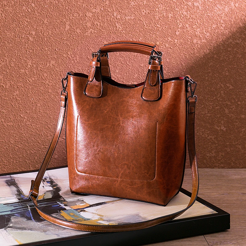 

100% Genuine leather women's shoulder bags 2019 cow leather women handbags brand design lady shoulder messenger bags women