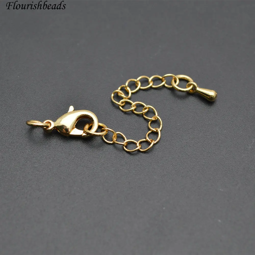 Gold Color 10mm Lobster Clasps with 2 Inches Drop Extender Chains