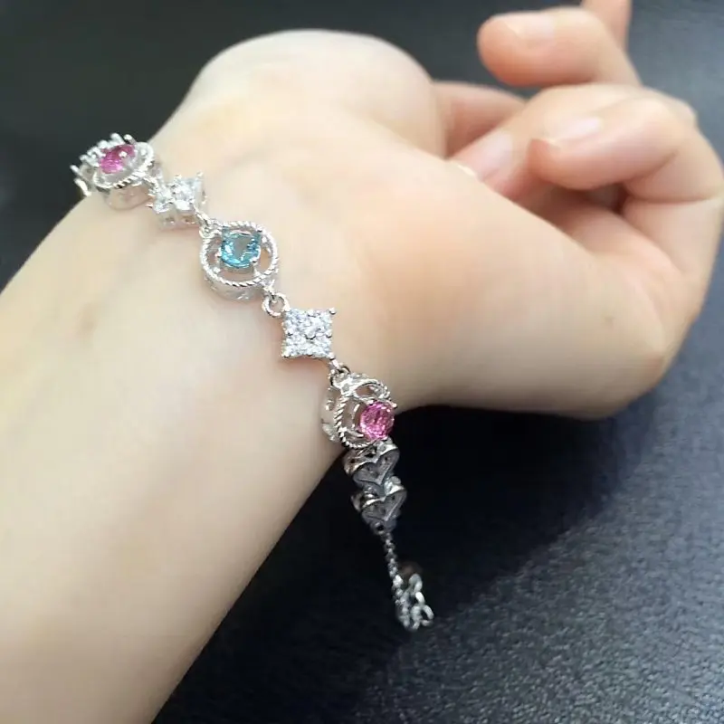 

2017 Sale Qi Xuan_Tourmaline Stone Fashion Luxury Bracelets_S925 Solid Fashion Tourmaline Bracelets_Manufacturer Directly Sales