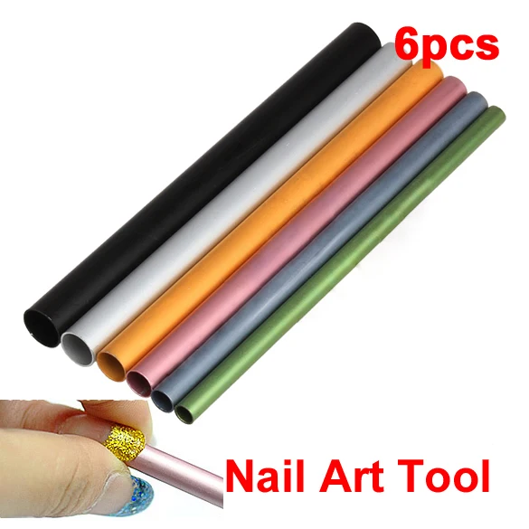 

6 Pcs Nail Art Tools Different Size Curve Rod Sticks Artificial Nail Tool HB88