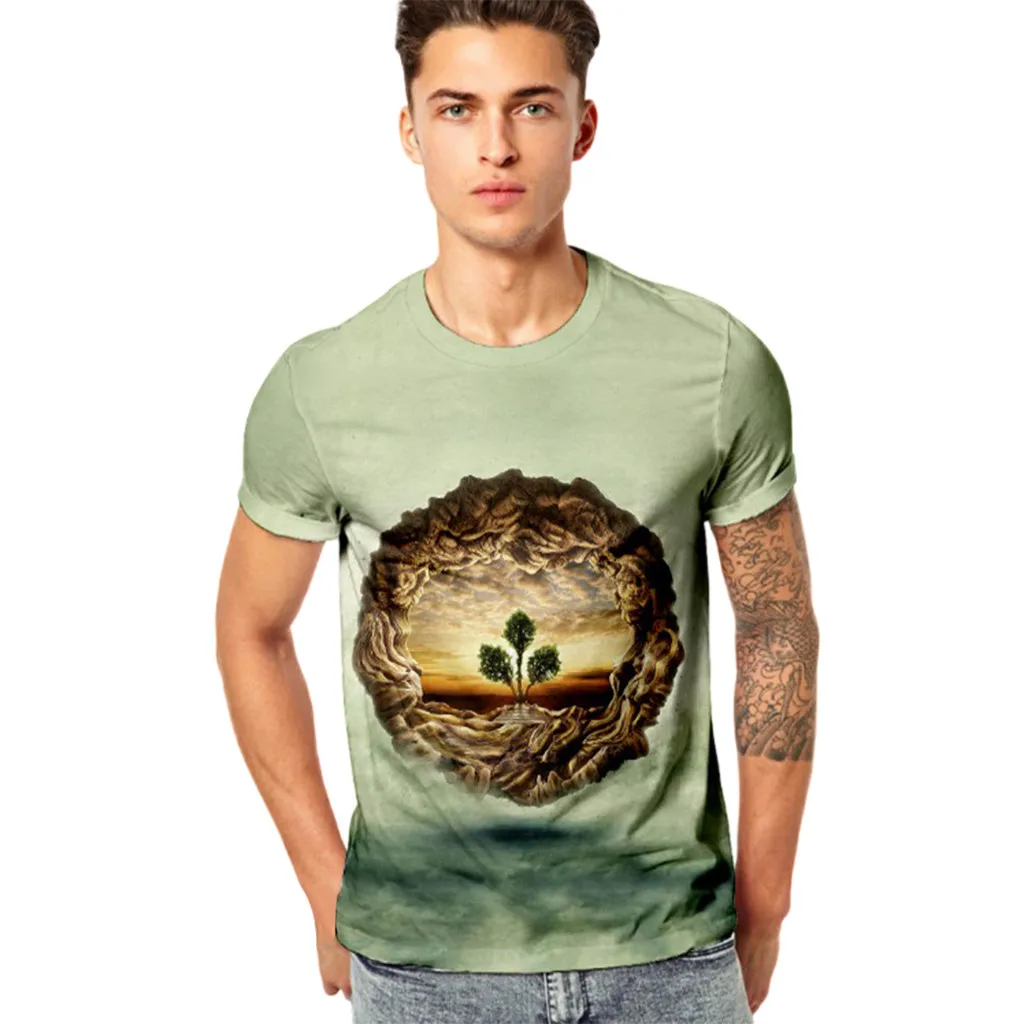 

Protect environment 3D Printing T-shirt For Man O-neck Casual Short Sleeve Funny Summer T Shirts camisetas hombre divertidas