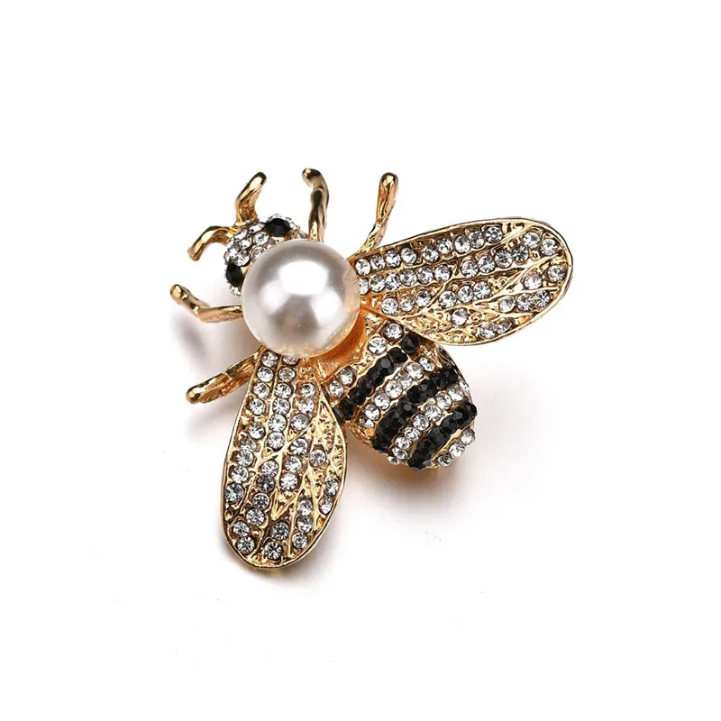 

Vintage Crystal Animal Insect Simulated Pearl Bee Brooches Pin Antique Women Brooch Pin Costume Jewelry Valentine's Day Gift