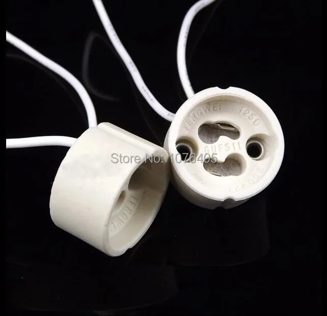 

Freeshipping 20pcs/lot GU10 lamp holder socket base adapter Wire Connector Ceramic Socket for LED Halogen Light