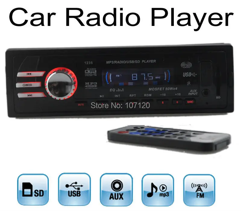 12 в автомобильный для стерео-Радио автомобильной ресивер MP3 стерео Автозвук проигрыватель USB SD карта MMC порт автомобильные радио aux-in в тире 1 DIN Размер