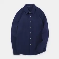 2018 осень/зима новая рубашка мужская повседневная Хлопковая мужская рубашка однотонная блуза с длинным рукавом MAO рубашка X-192