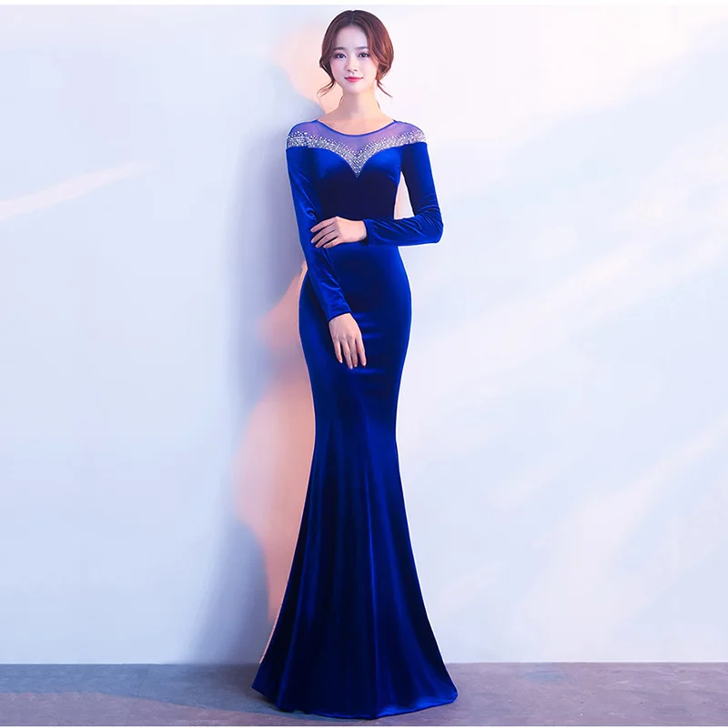 sapphire velvet dress