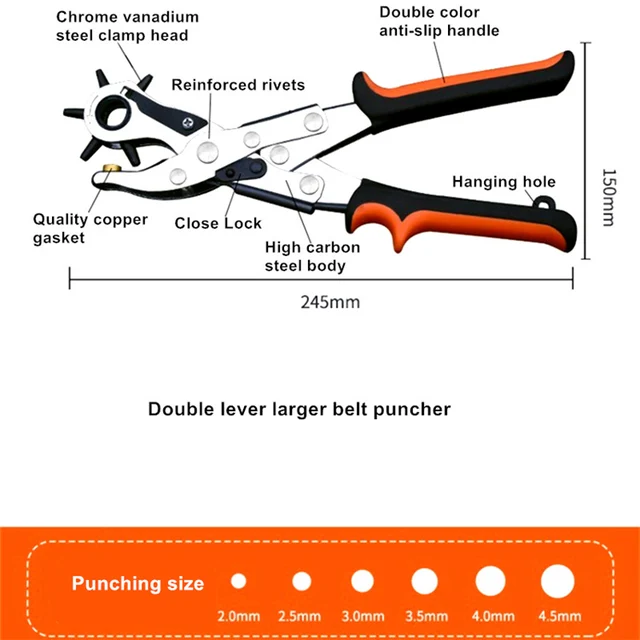 free shipping leather belt puncher hand punching tool pu hole puncher making tool pvc card