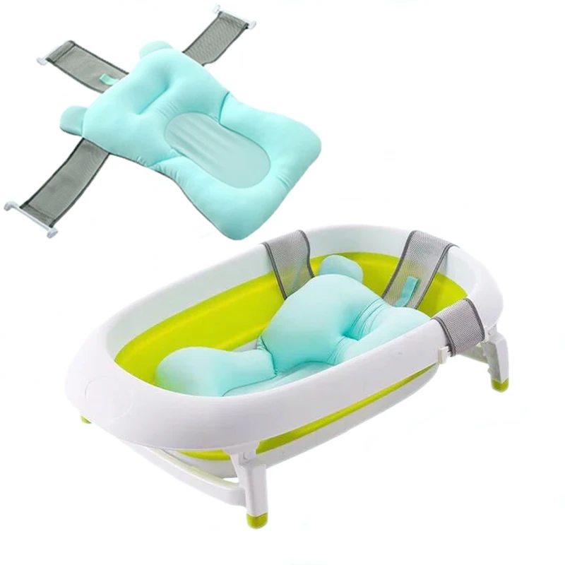 

Baby Shower Portable Air Cushion Bed,Non-Slip Bathtub Mat Babies Infant Baby Bath Pad NewBorn Safety Security Bath Seat Support