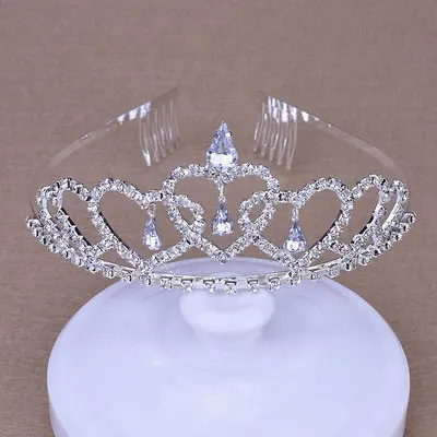 Dia dos namorados de Cristal Tiara Hairband Menina Miúdo Princesa do baile de Finalistas do Partido Coroa de Noiva Accessiories Princesa Prom Crown Headband (8)