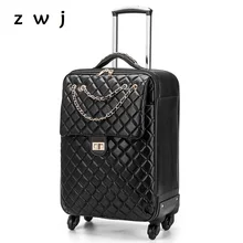 20/24 дюймов PU прокатный багаж Спиннер чемодан-тележка Сумка брендовый Дорожный чемодан
