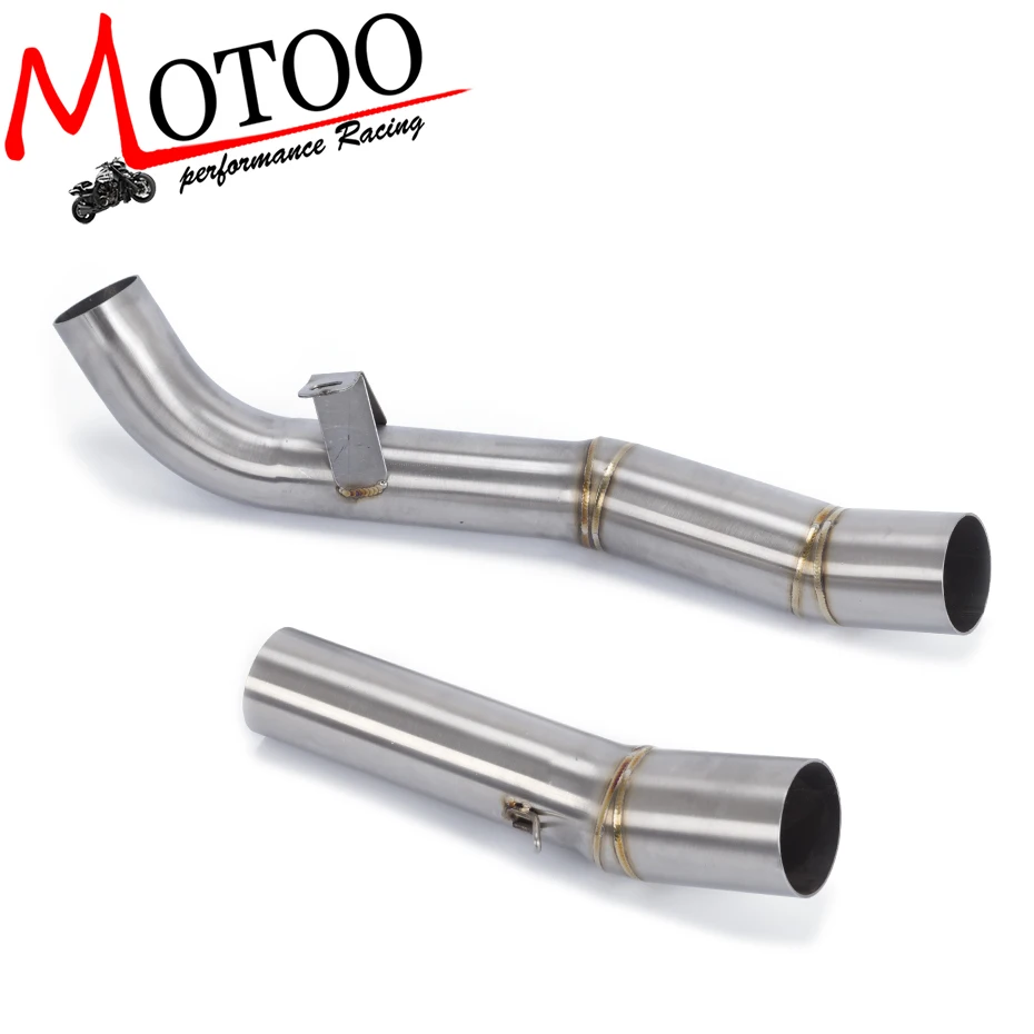 Motorcycle Exhaust Middle Connect Pipe Round Link Muffler Stainless Steel For Kawasaki Z1000 2007 2008 2009 | Автомобили и