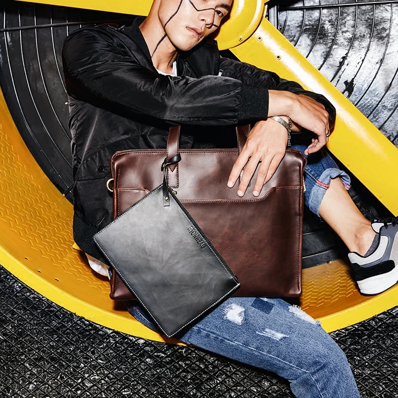 Tidog crazy horse leather bag business men briefcase