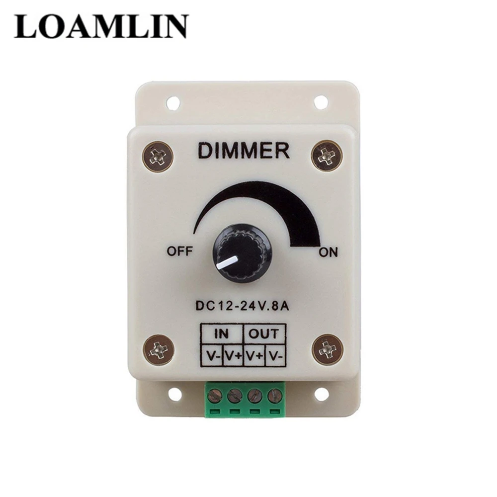 

LED Light With Dimmer LED Voltage Regulator DC12V-24V 8A Brightness Controller