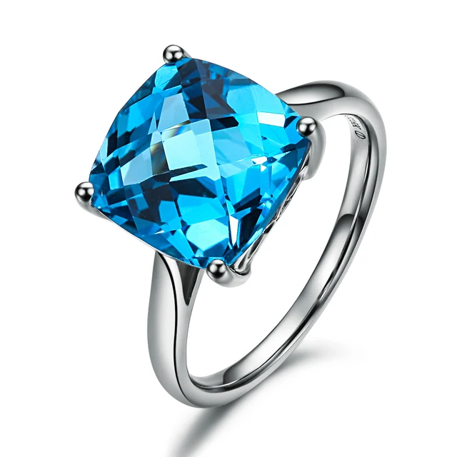 Aliexpress.com : Buy 5CT Topaz ring Gemstone Sky London blue topaz engagement ring Women GVBORI
