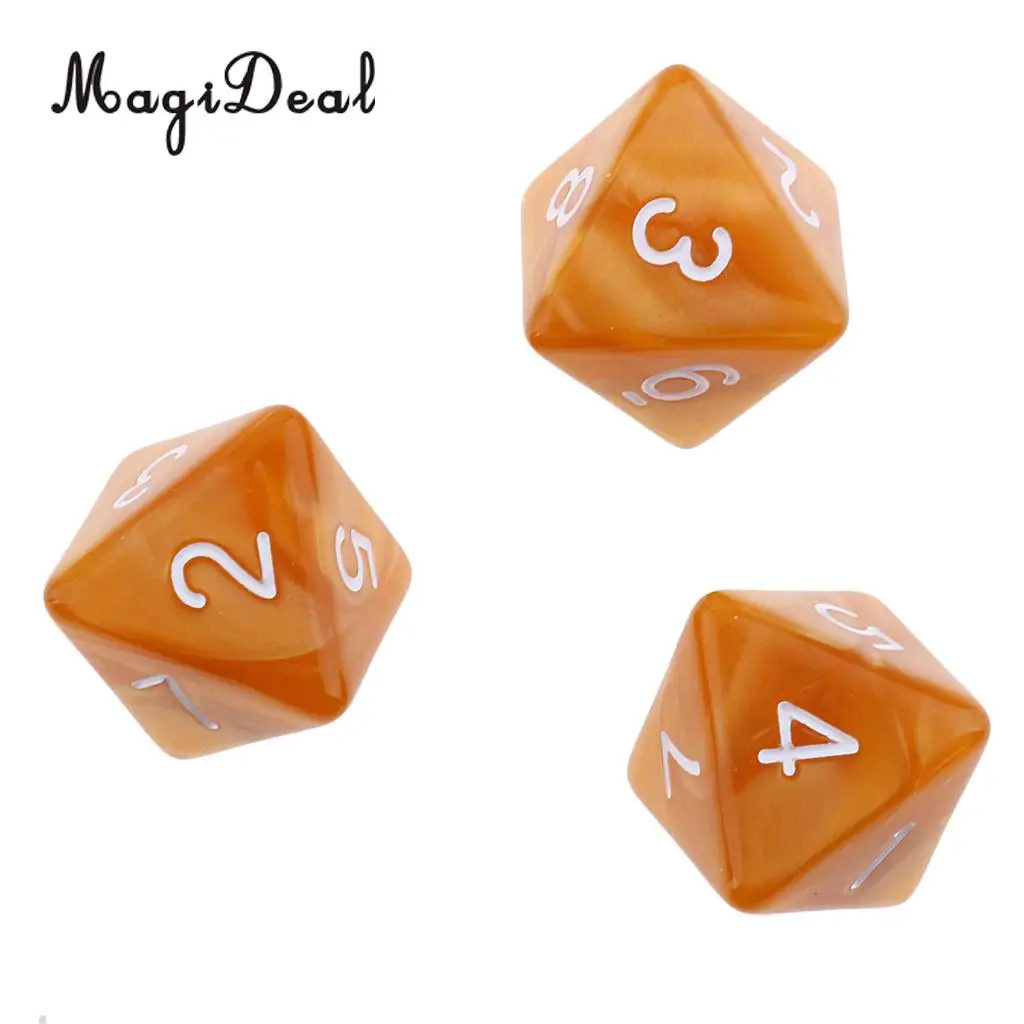 MagiDeal 10Pcs/Lot 8 Sided Acrylic Dice D8 Polyhedral Dice for Party Table Games Dungeons Dragons MTG RPG.Education School Apply