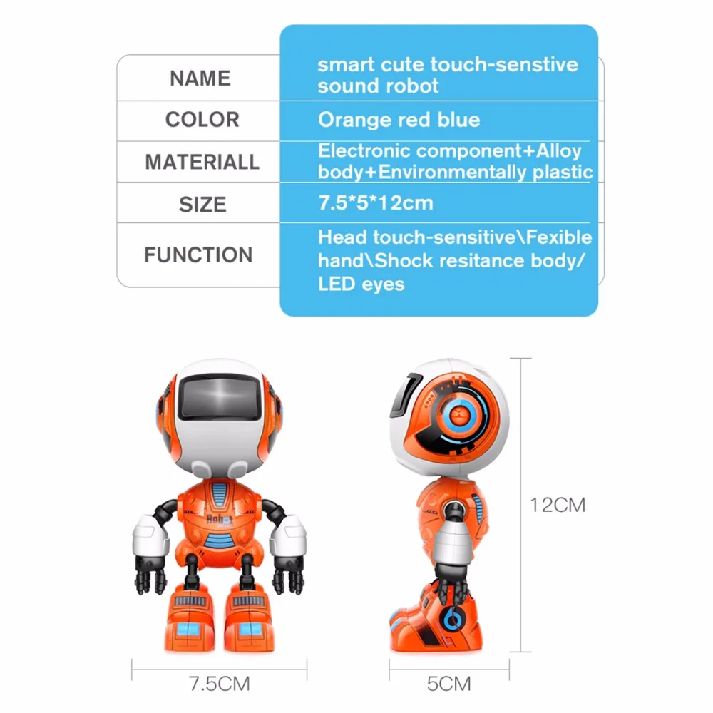 Умный Робот игрушка электронная фигурка игрушка голова сенсорный-Sensitiv светодиодный сплав Робот Игрушки для мальчиков подарок на день рождения